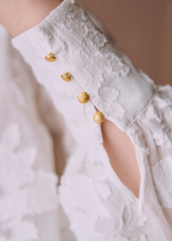 Blouse en jacquard écru Flamine – Image 4