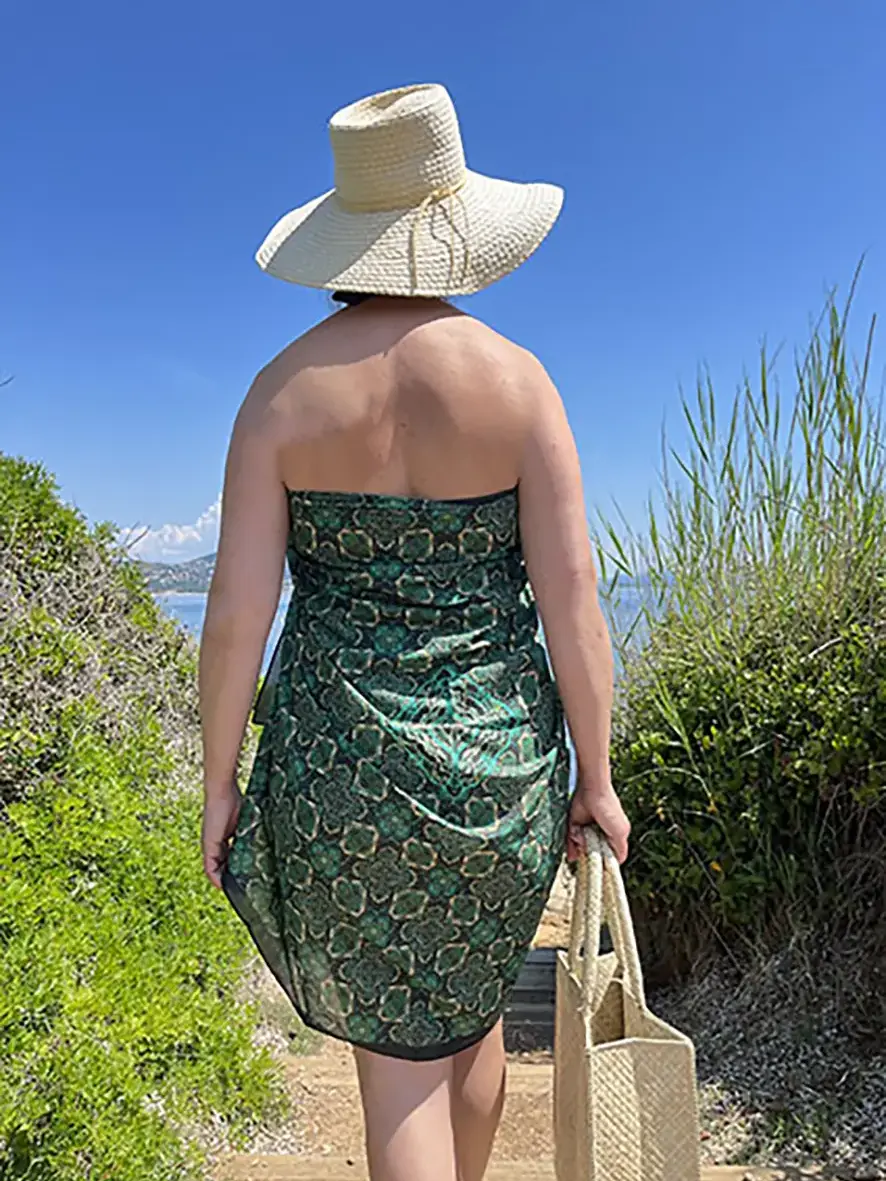 Echarpe paréo en coton bio Filet de pêche