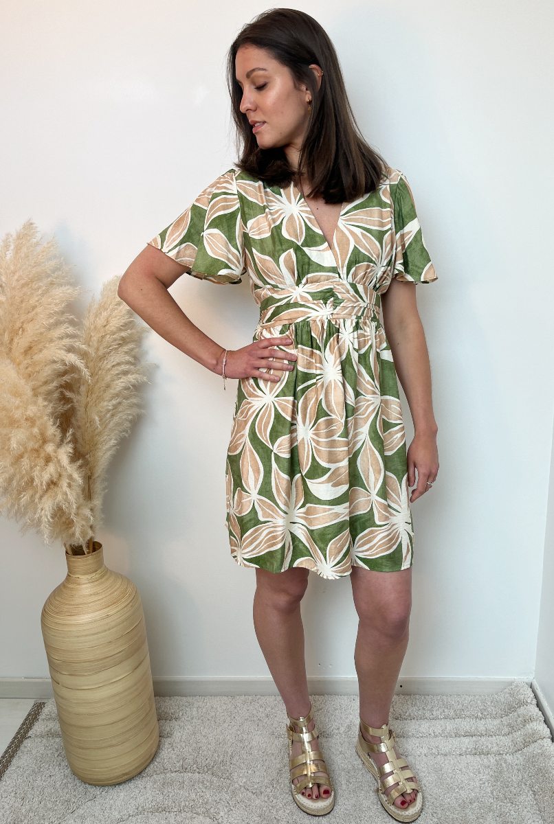 ROBE COURTE KAKI BEIGE