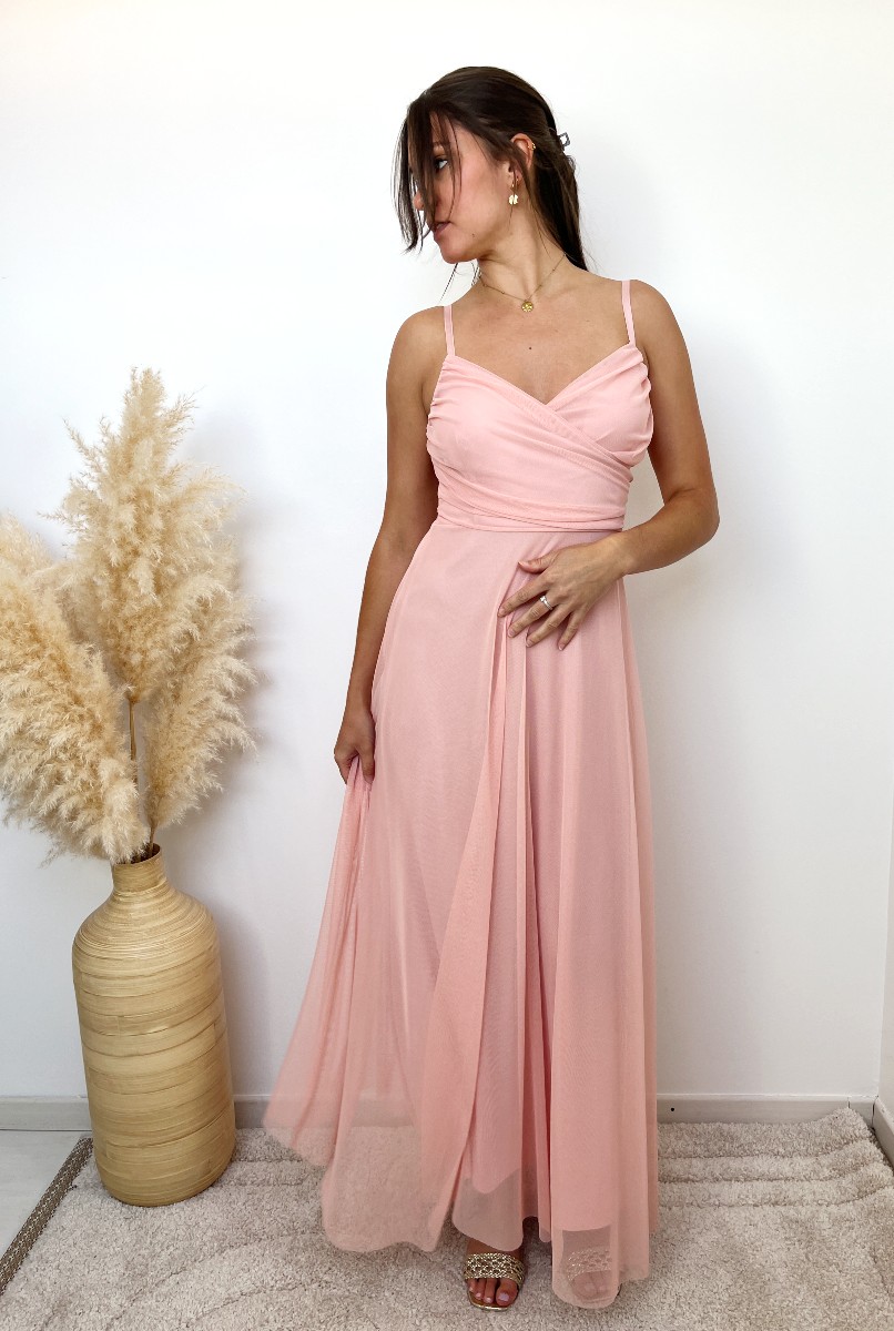 ROBE FINES BRETELLES ROSE POUDRE