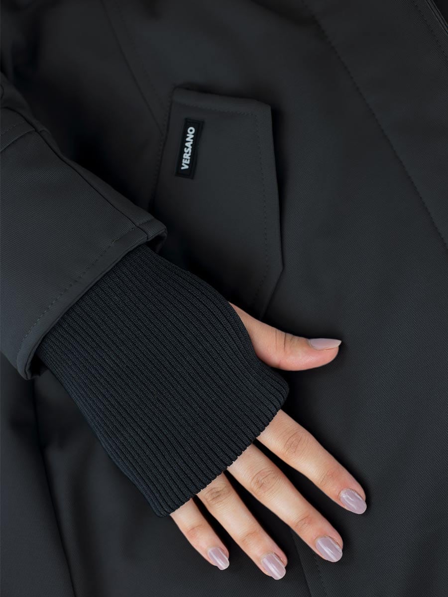 Winterjas dames met bontkraag Rani N zwart Versano – Image 8