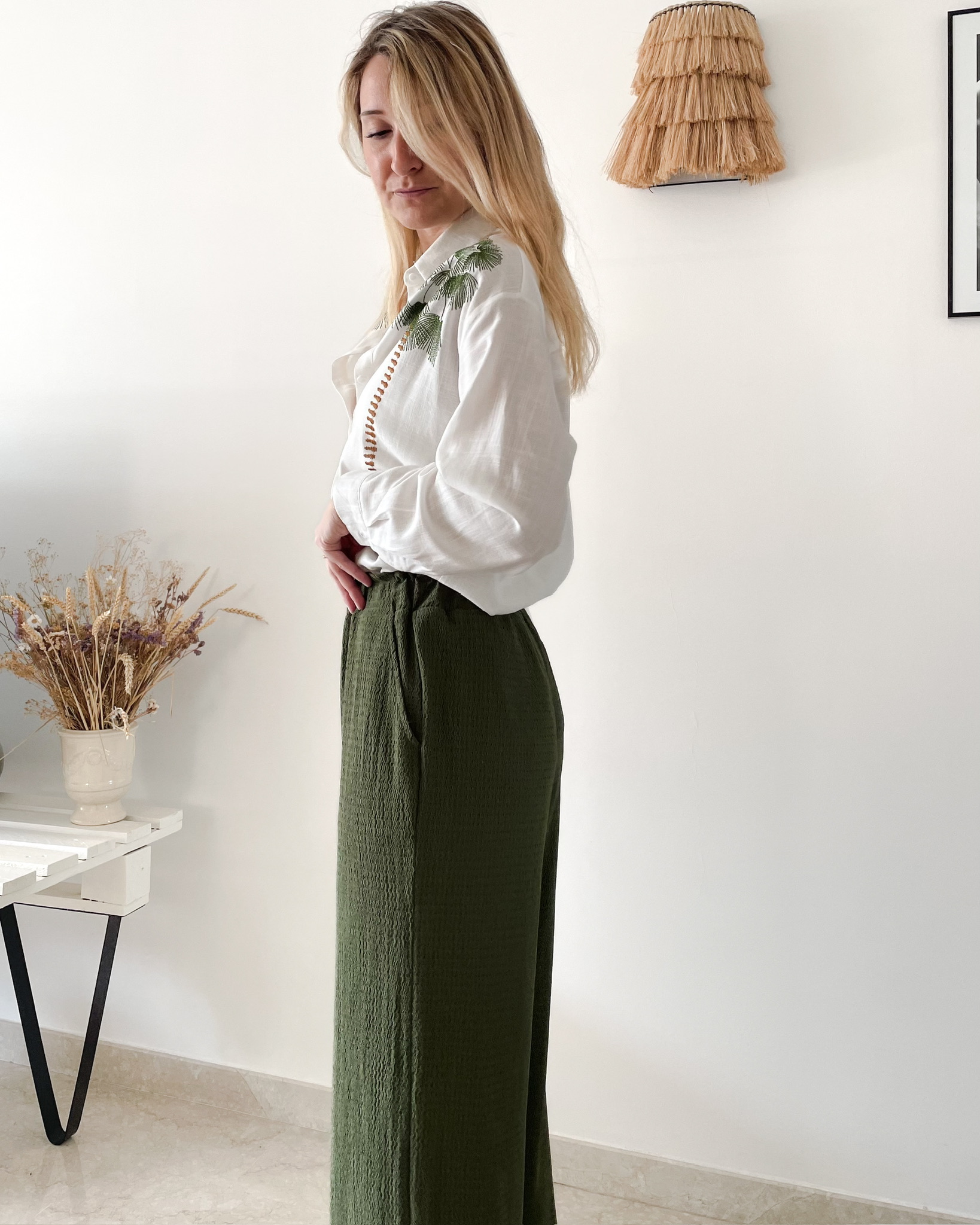 Chemise Palmiers Blanche Lili – Image 7