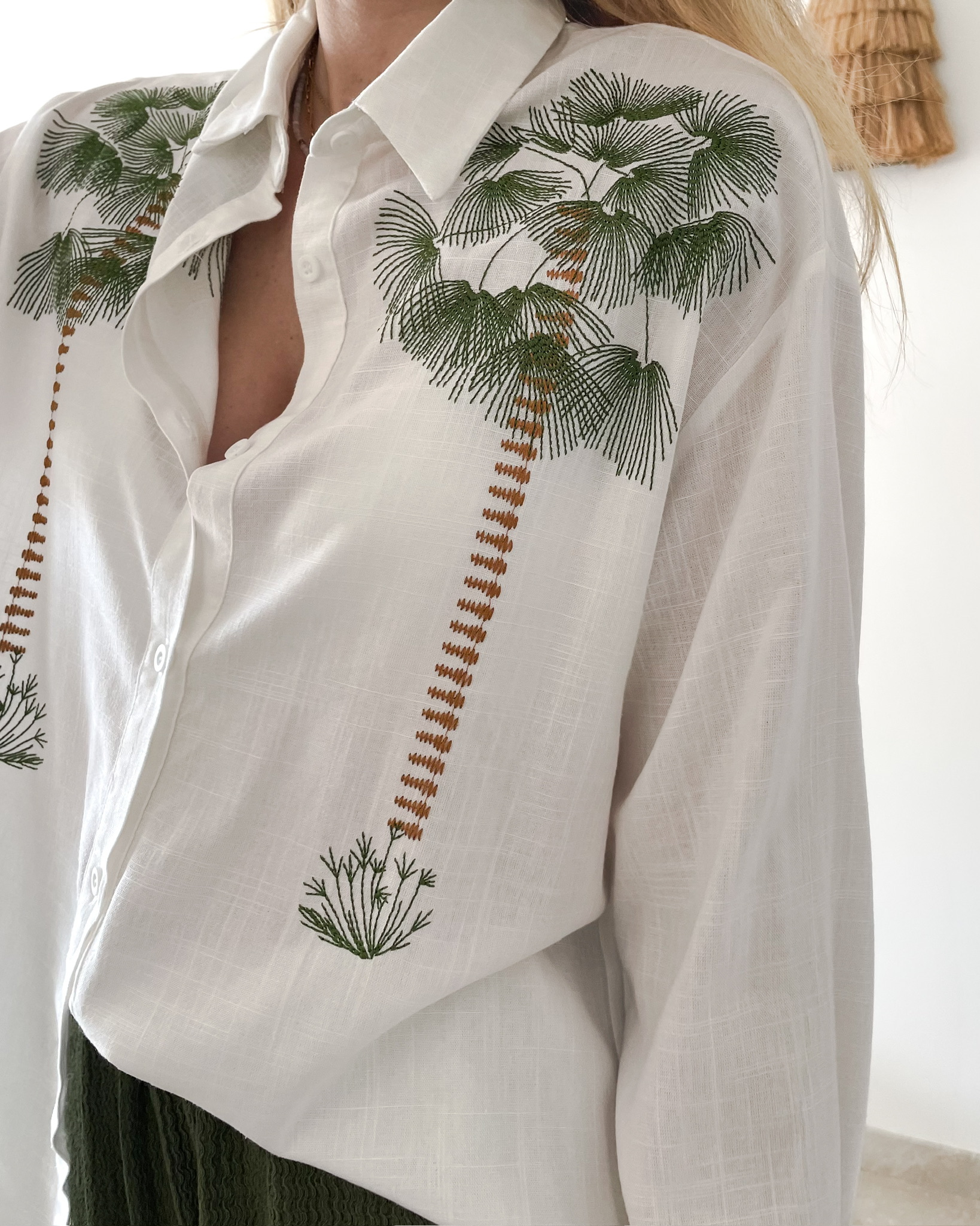 Chemise Palmiers Blanche Lili – Image 2