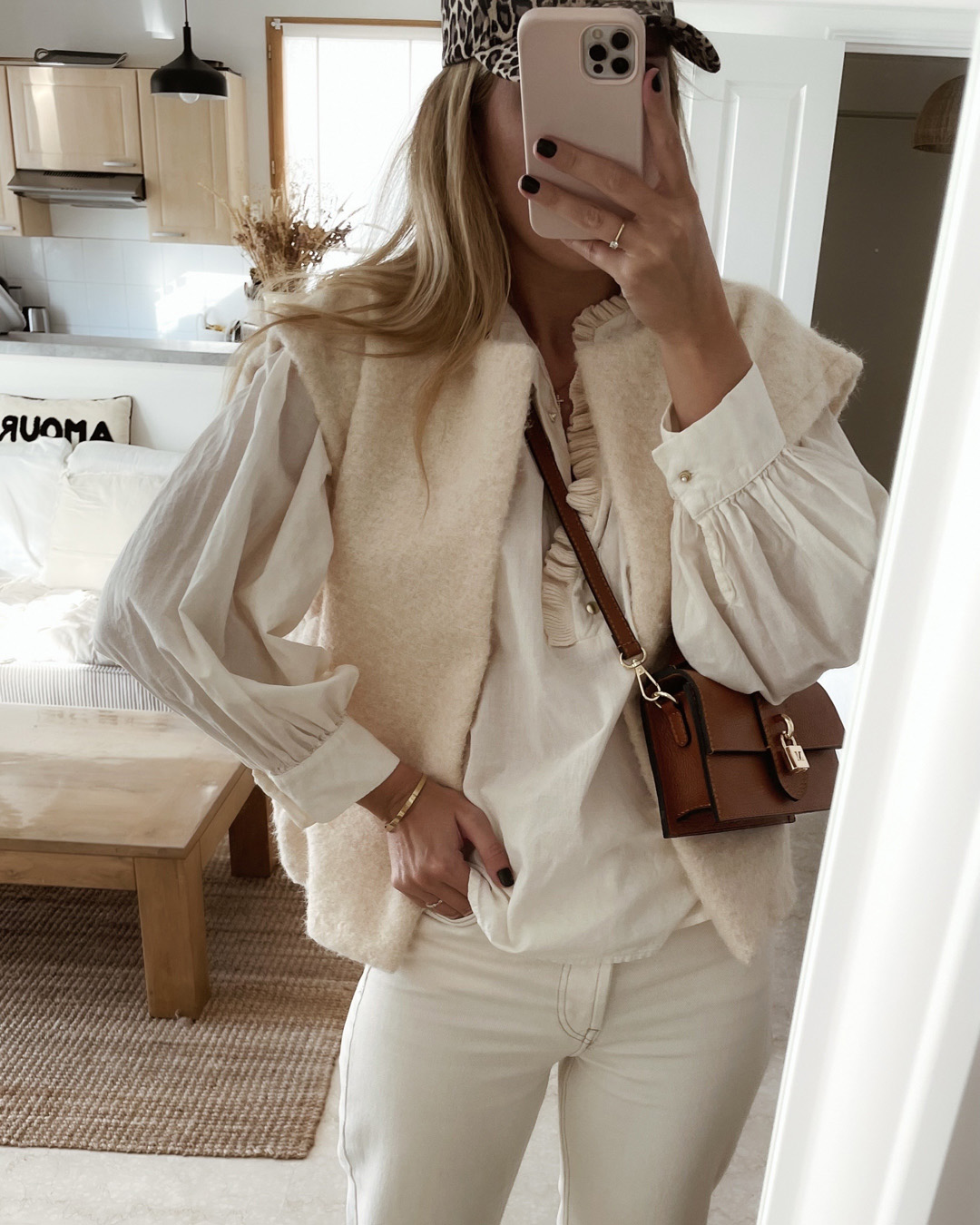 Sac en Cuir Camel Cadenas – Image 3