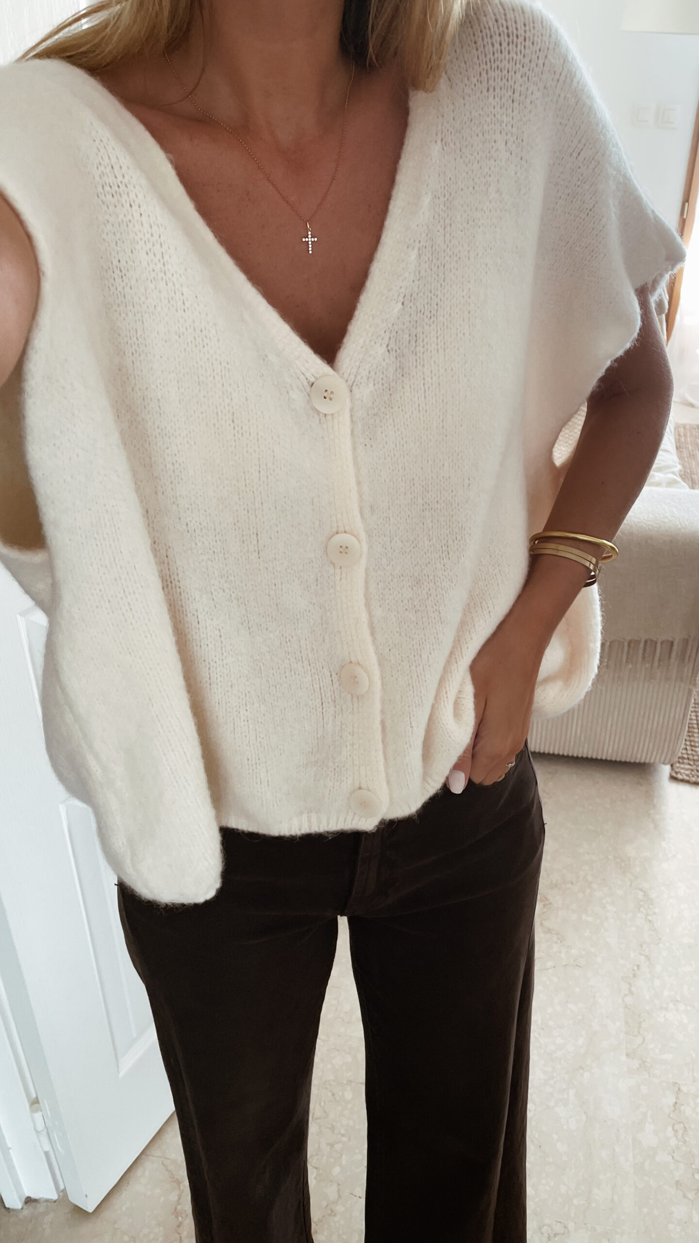 Gilet Ecru Lulu – Image 3