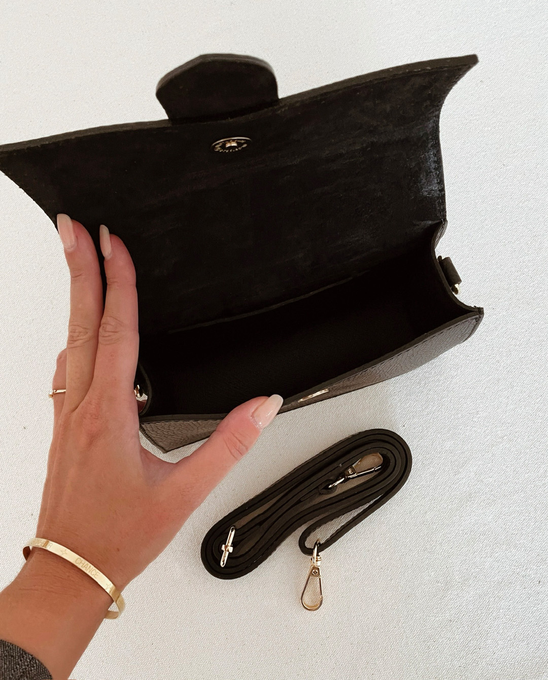 Sac en Cuir Noir Cadenas – Image 6
