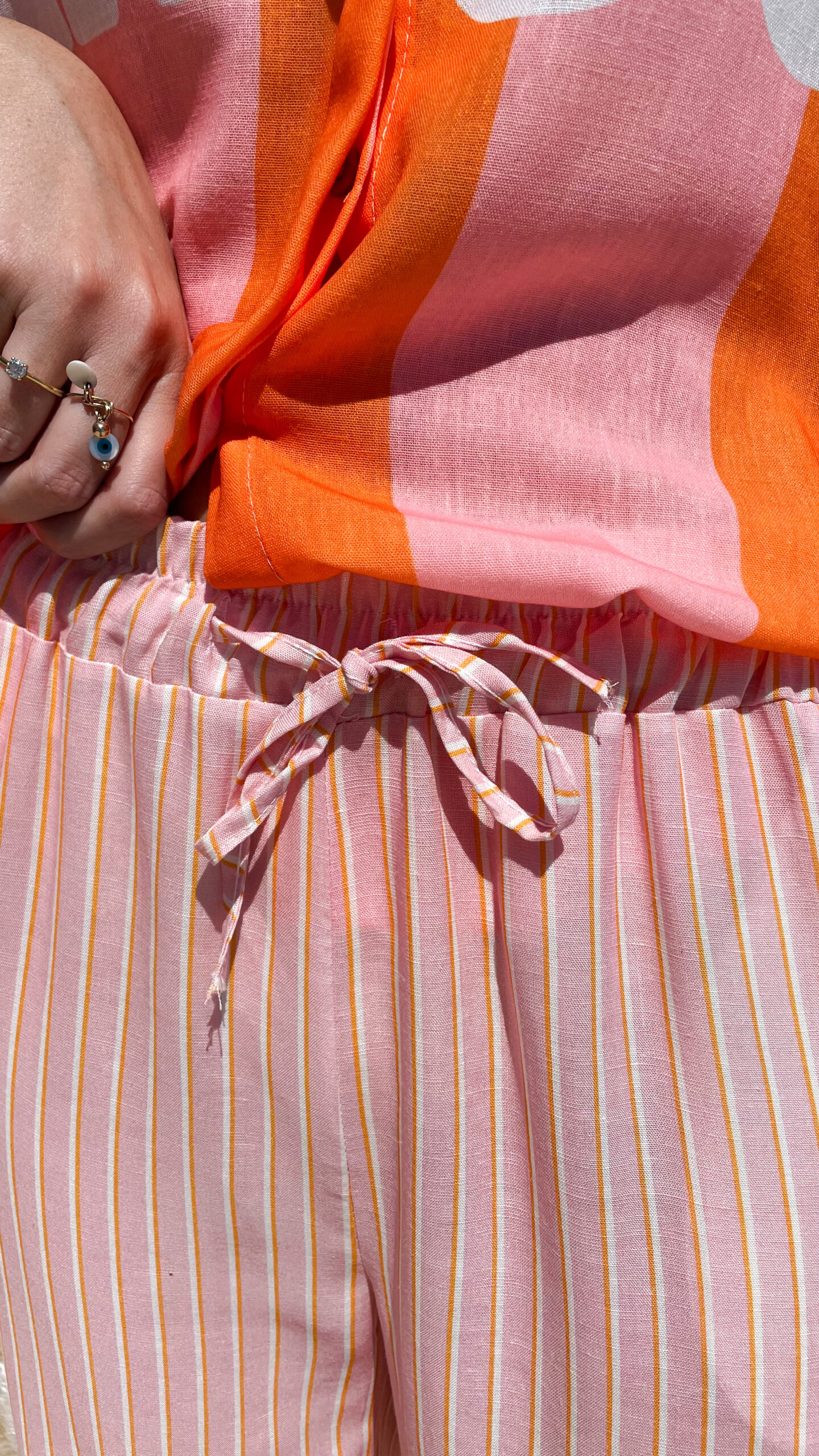 Pantalon Rayé Rose Tino – Image 2