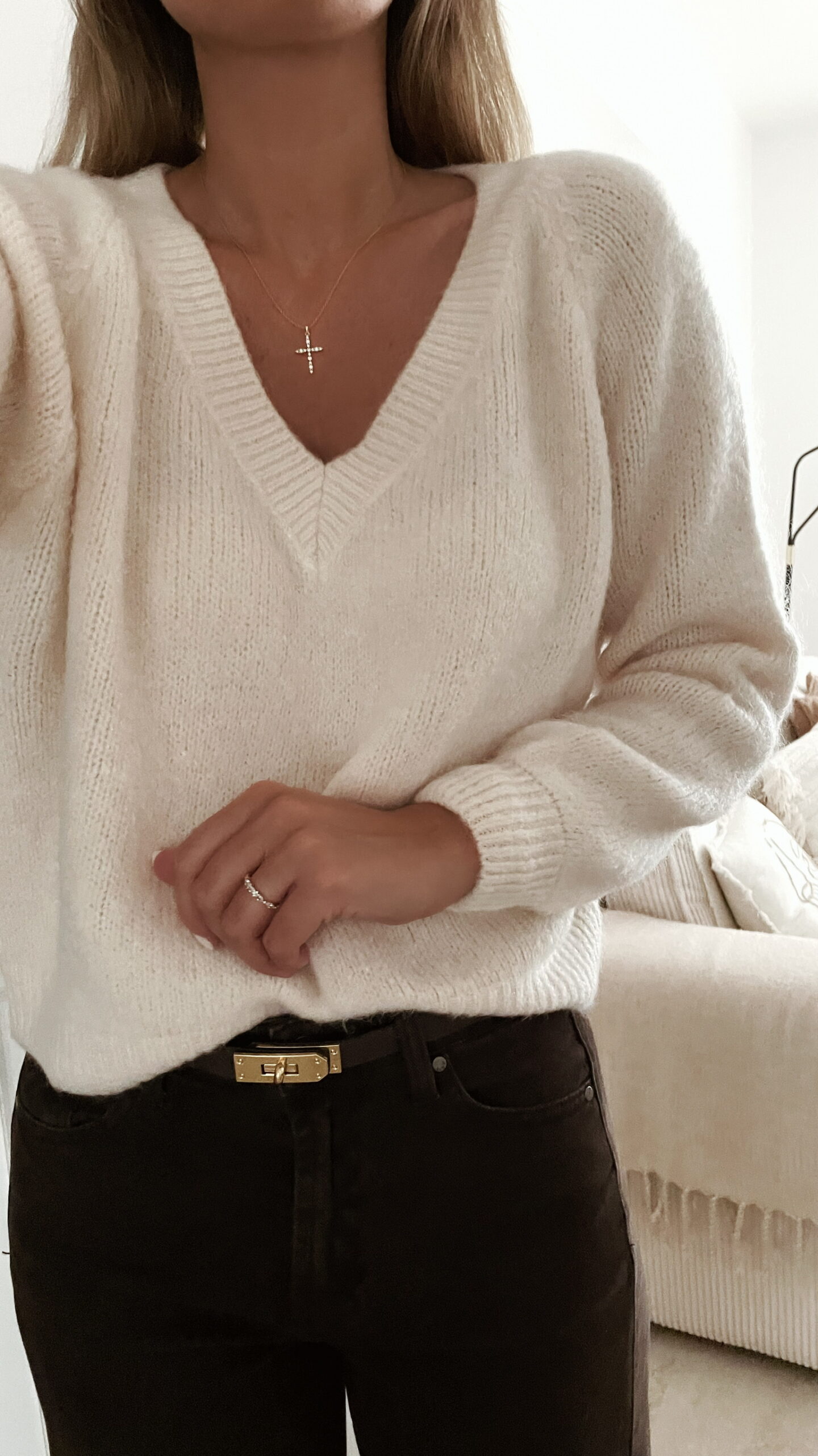 Pull Doux Ecru Alpaga