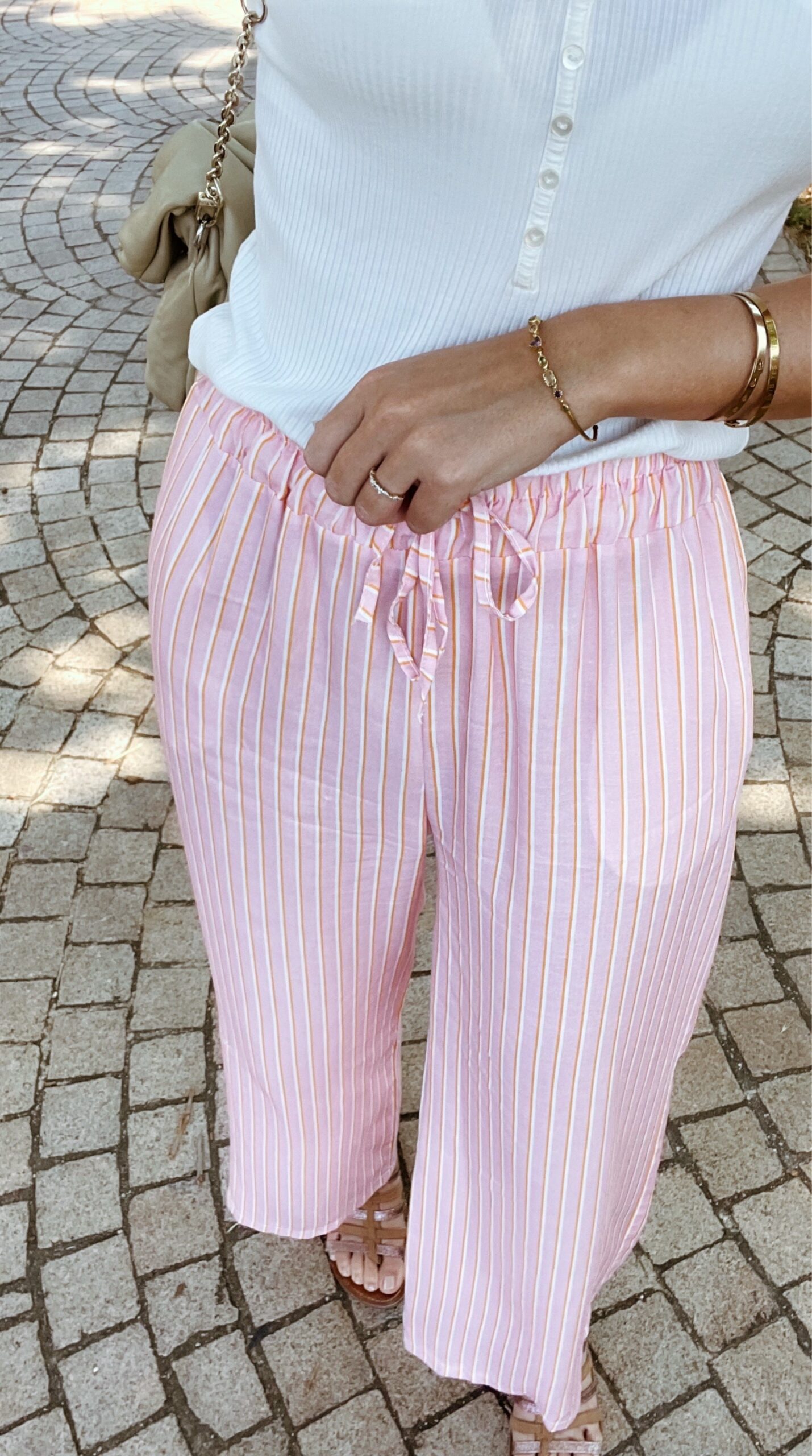 Pantalon Rayé Rose Tino