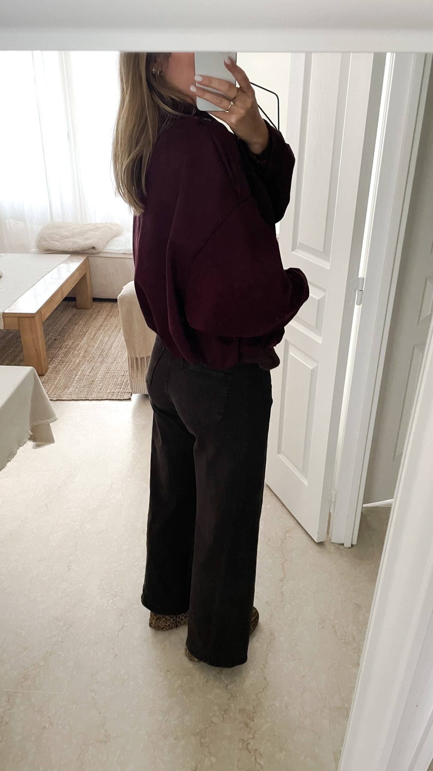 Veste Effet Daim Burgundy Mado – Image 3