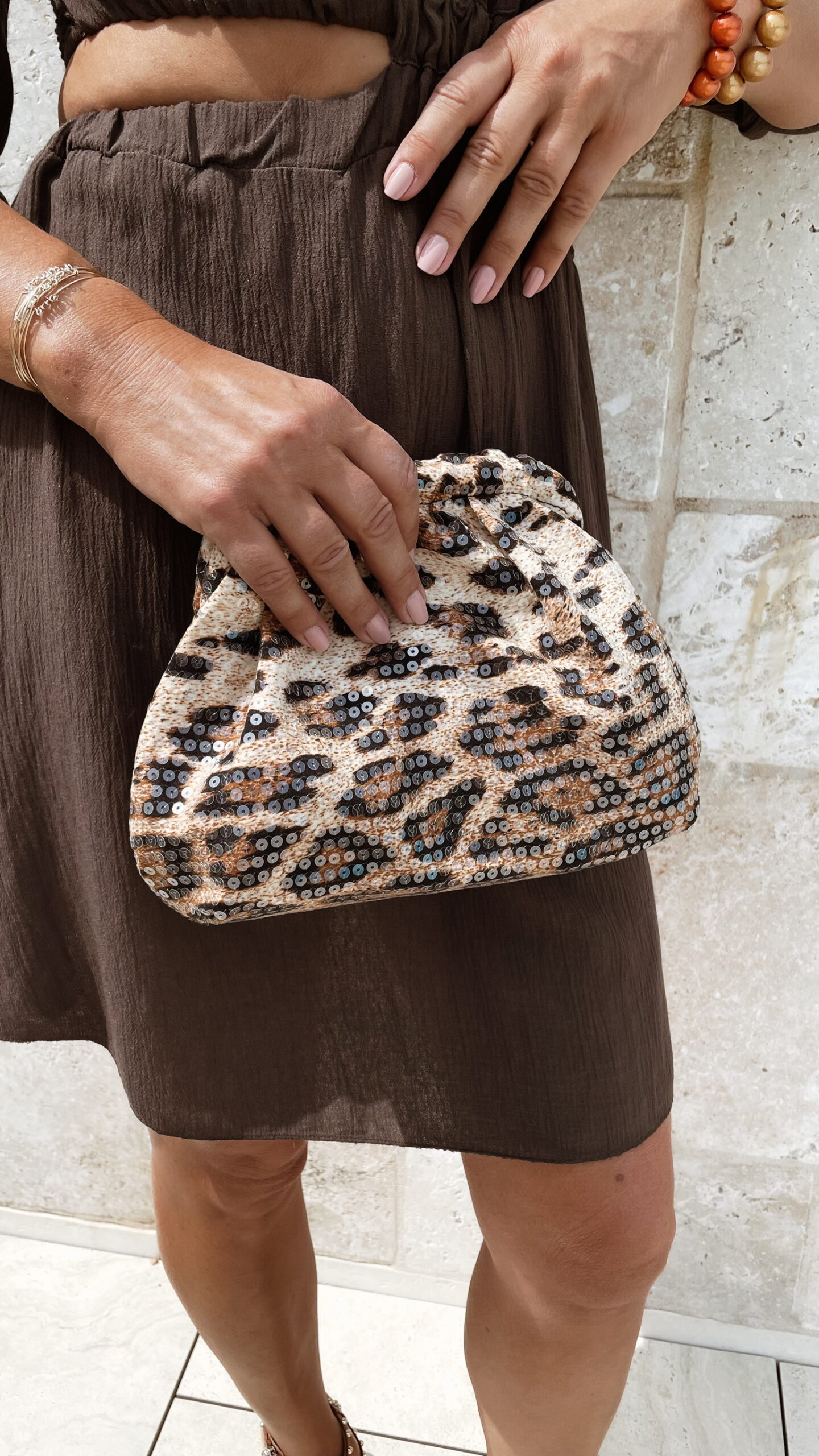 Sac Sequins Léopard Boum